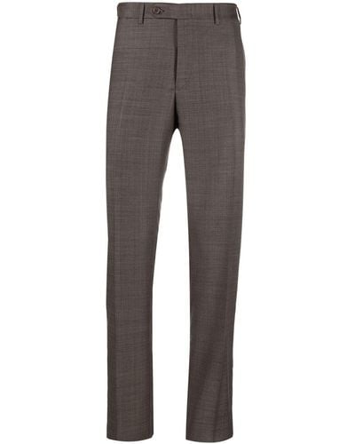 Canali Mid-rise Straight-leg Pants - Grey
