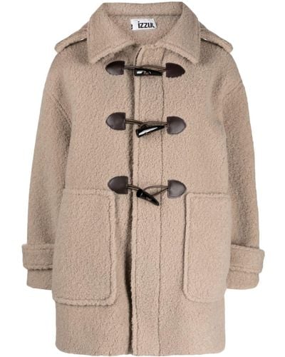 Izzue Hooded Faux-shearling Jacket - Natural