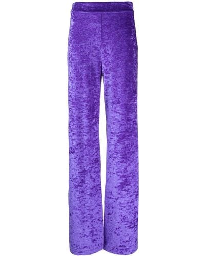 Amen High-waisted Velvet Pants - Purple