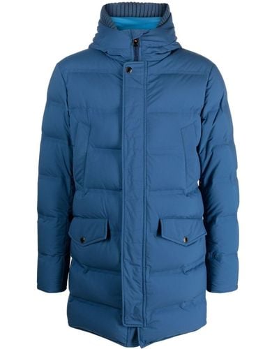 KIRED Slouch-hood Padded-design Jacket - Blue