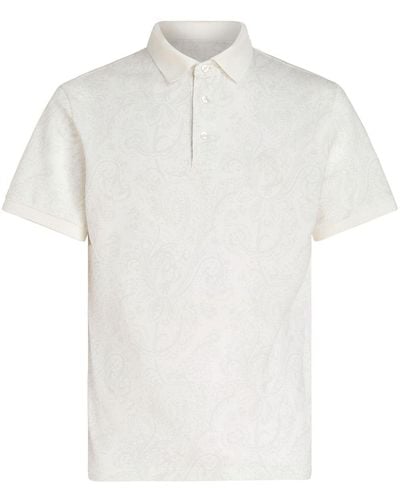 Etro Paisley-print Jersey Polo Shirt - White