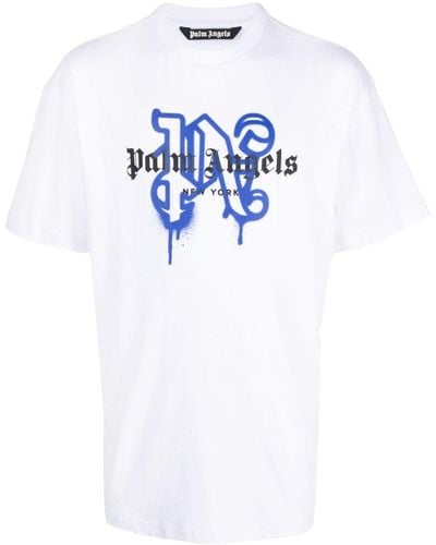 Palm Angels New York モノグラム Tシャツ - ホワイト