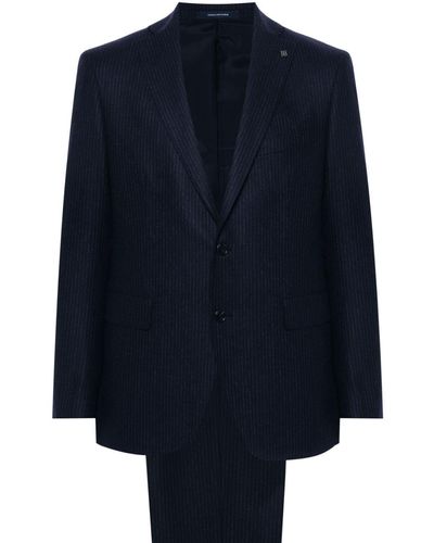 Tagliatore Single-Breasted Pinstripe Suit - Blue