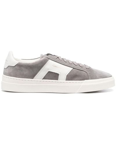 Santoni Leather Low-top Sneakers - White