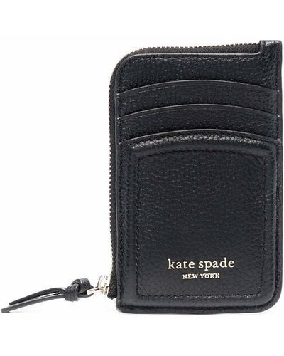 Kate Spade Logo-lettering Leather Wallet - Black