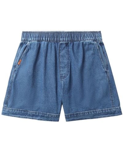 Chocoolate Pantalones vaqueros cortos con parche del logo - Azul