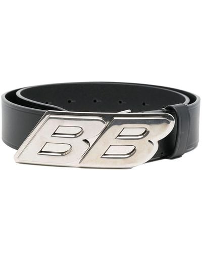 Balenciaga Logo-buckle Leather Belt - Black