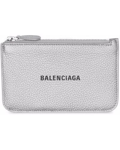Balenciaga Logo-print Leather Cardholder - Metallic