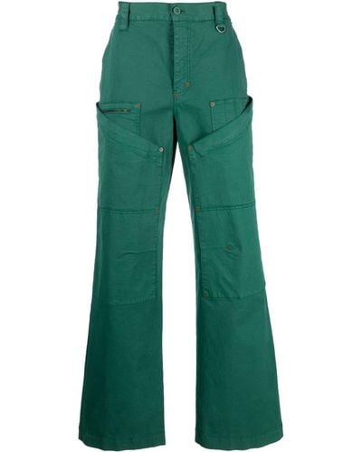 Marine Serre Pantalones G. Dye estilo worker - Verde