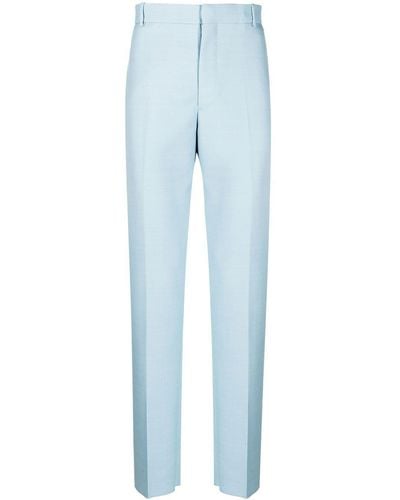 Alexander McQueen Pantalon de costume à coupe droite - Bleu