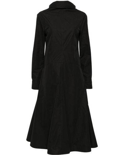 Jil Sander Tie-fastening Cotton Midi Dress - Black