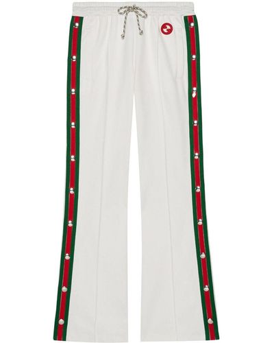 Gucci Web-stripe Press-stud Track Trousers - White