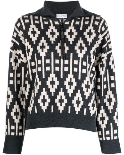 Brunello Cucinelli Gebreide Sweater - Zwart