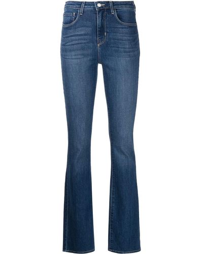 L'Agence Skinny-Jeans mit hohem Bund - Blau