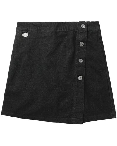 Chocoolate Wrap-front Denim Shorts - Black