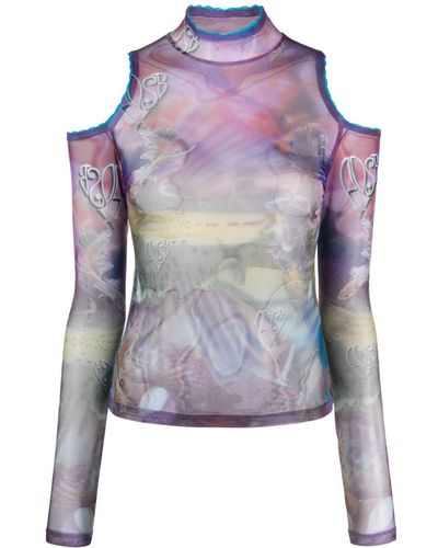 ANDERSSON BELL Luna Abstract-print Top - Purple