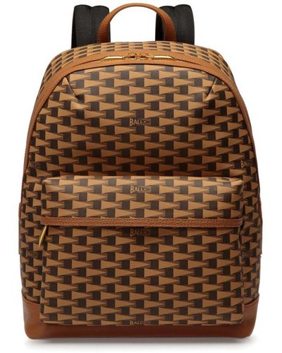 Bally Pennant Leather Backpack - Brown
