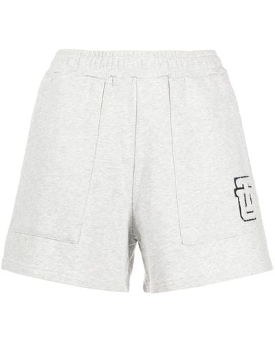 The Upside Logo-embroidered Organic Cotton Shorts - White