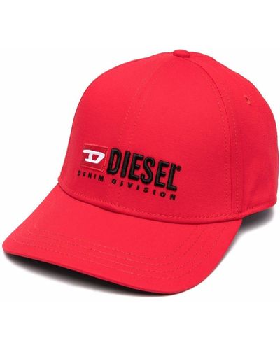 DIESEL Corry-div Cotton Baseball Cap - Red
