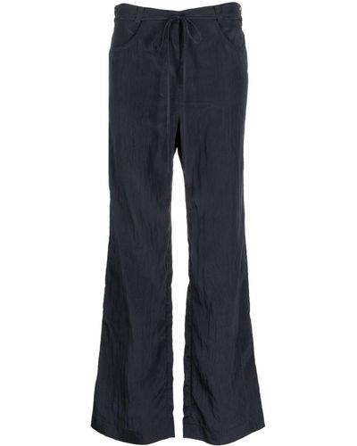 Low Classic Drawstring-waist Crinkled Trousers - Blue