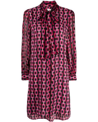 Diane von Furstenberg Mini-jurk Met Abstracte Print - Rood