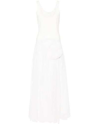 Chloé Maxikleid mit Blumenapplikation - Weiß