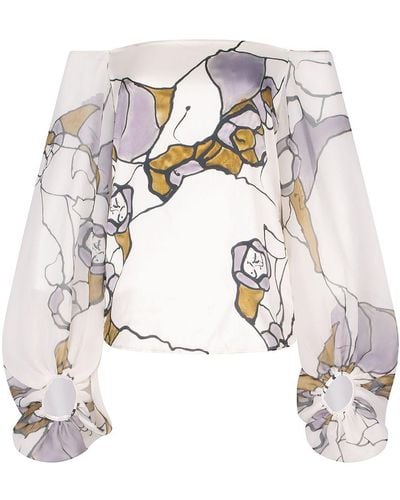 Silvia Tcherassi Aimar Graphic-print Silk Blouse - White