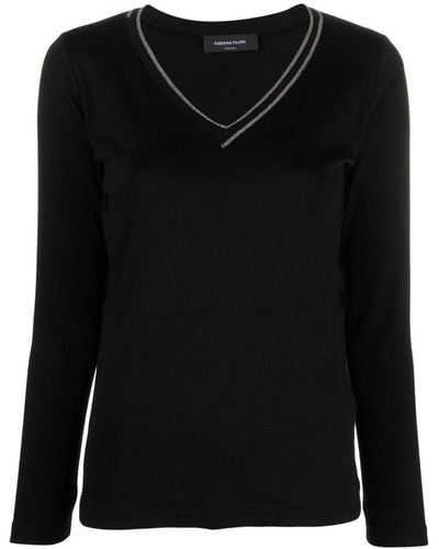 Fabiana Filippi Sweater Met Kettingdetail - Zwart