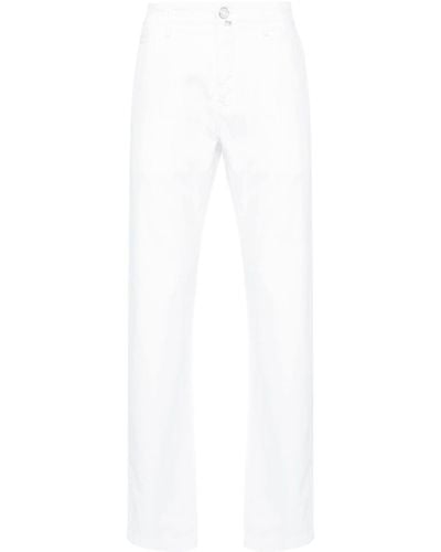 Jacob Cohen Pantalon slim à patch logo - Blanc