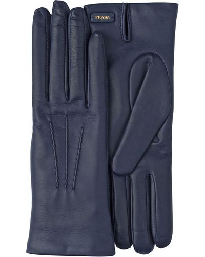 Prada Leather Gloves - Blue