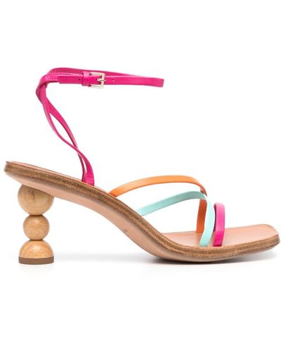 Kate Spade 80mm Sculpted-heel Leather Sandals - Pink