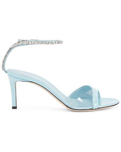 Giuseppe Zanotti Crystal-embellished Leather Sandals - Blue