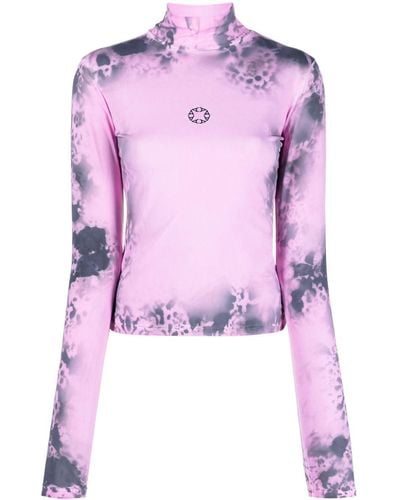 1017 ALYX 9SM Graphic-print High-neck T-shirt - Pink