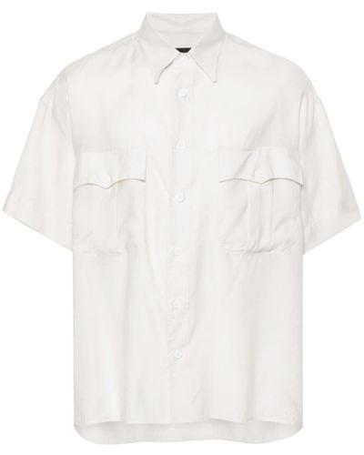 Giorgio Armani Overhemd Met Opstaande Revers - Wit