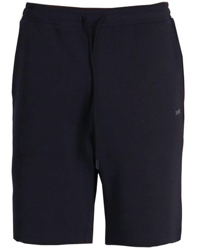 BOSS Rubberised-logo Track Shorts - Blue