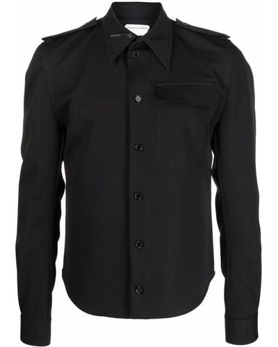 Bottega Veneta Camisa con charreteras - Negro