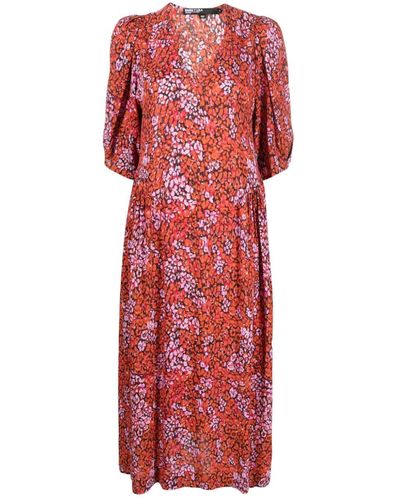 Bimba Y Lola Floral-print Midi Dress - Red