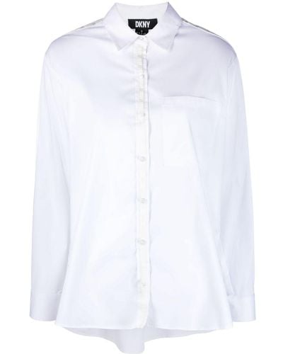 DKNY T-Shirt mit Logo-Streifen - Weiß