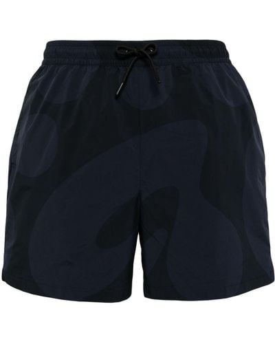 Alpha Tauri Popir Abstract-pattern Swim Shorts - Blue