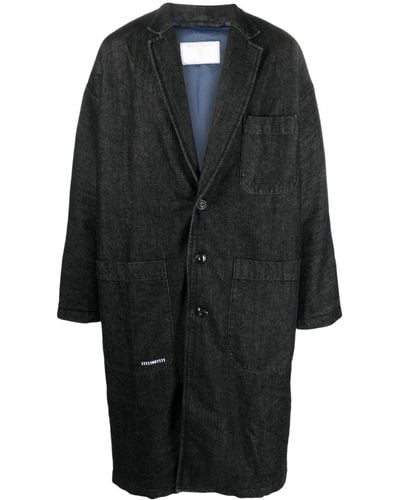 Societe Anonyme Manteau en jean à simple boutonnage - Noir