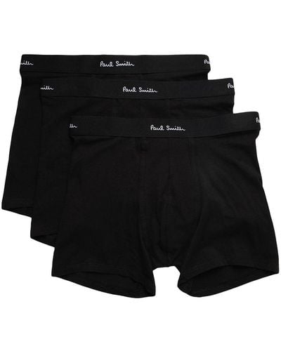 Paul Smith Three-pack Logo-waistband Boxers - Black