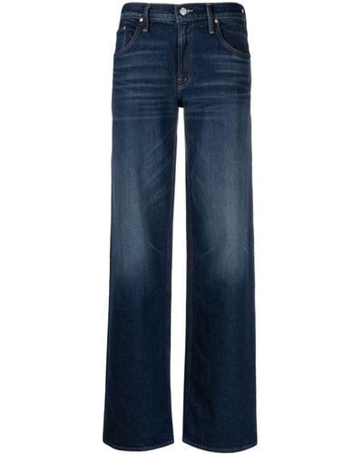 Mother The Down Low Spinner Heel Straight Jeans - Blauw
