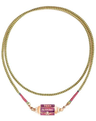 Marie Lichtenberg 18kt Rose Gold Prayers Box Love Locket Diamond Necklace - Pink