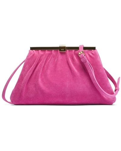 N°21 Puffy Jeanne Suede Crossbody Bag - Pink