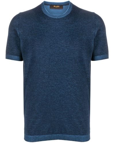 Moorer T-shirt Met Print - Blauw