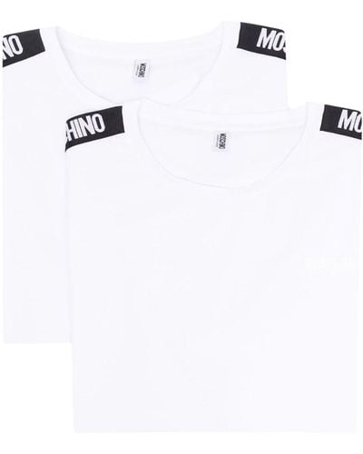 Moschino Set aus zwei T-Shirts mit Logo - Weiß