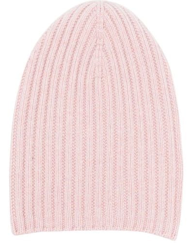 Barrie Crochet Cashmere Beanie - Pink