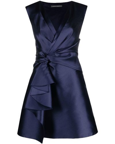 Alberta Ferretti Sleeveless Pinched-waist Dress - Blue