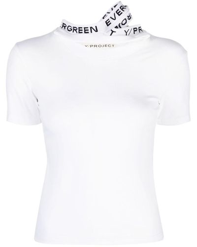 Y. Project T-Shirt mit Logo-Jacquard - Weiß