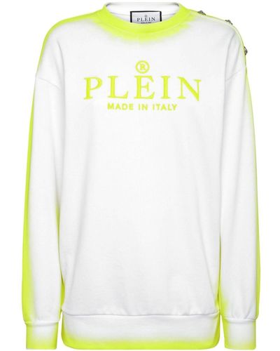 Philipp Plein Logo-embroidered Cotton Sweatshirt - White